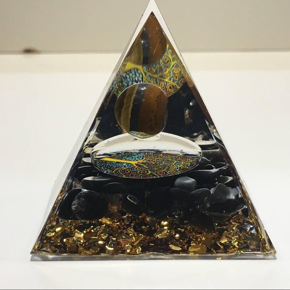 Healing Crystal Natural Tiger Eye Orgonite Pyramid Energy Reiki ChakraMeditation - Picture 6 of 12